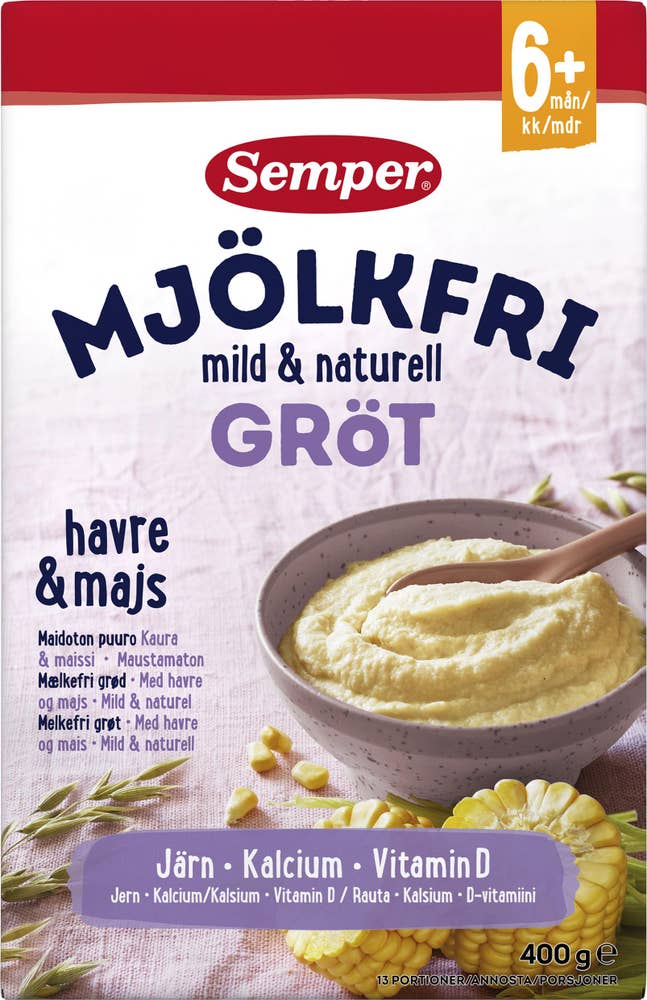 Semper Gröt Naturell Mjölkfri 6M