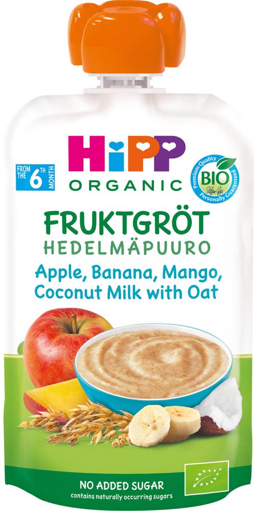 Hipp Fruktgröt Äpple, Banan & Mango 6M EKO