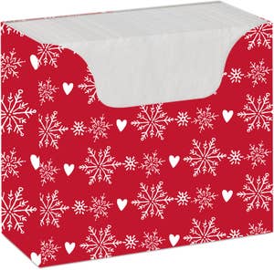 Duni Servettbox Winter Flakes 1-lagers 33x33cm