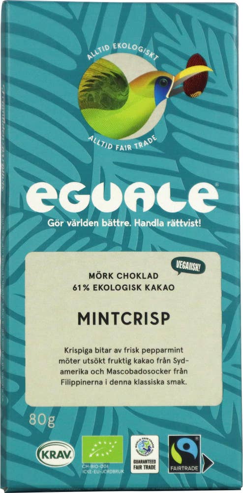 Eguale Choklad Mintcrisp 61% KRAV/Fairtrade