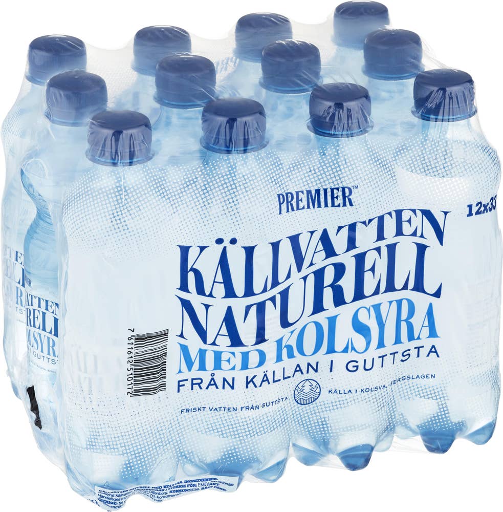 Premier Kolsyrat Vatten Naturell 12x33cl