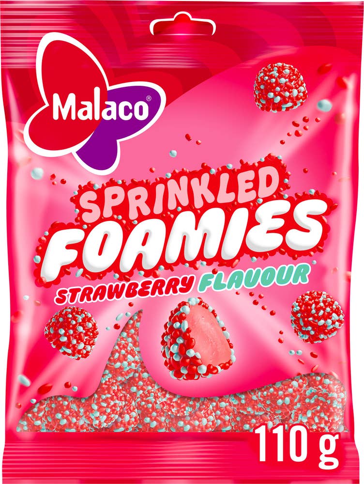 Malaco Sprinkled Foamies Strawberry