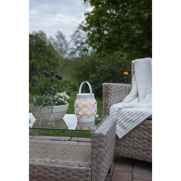 Star Trading Lykta Flame Vit 16cm