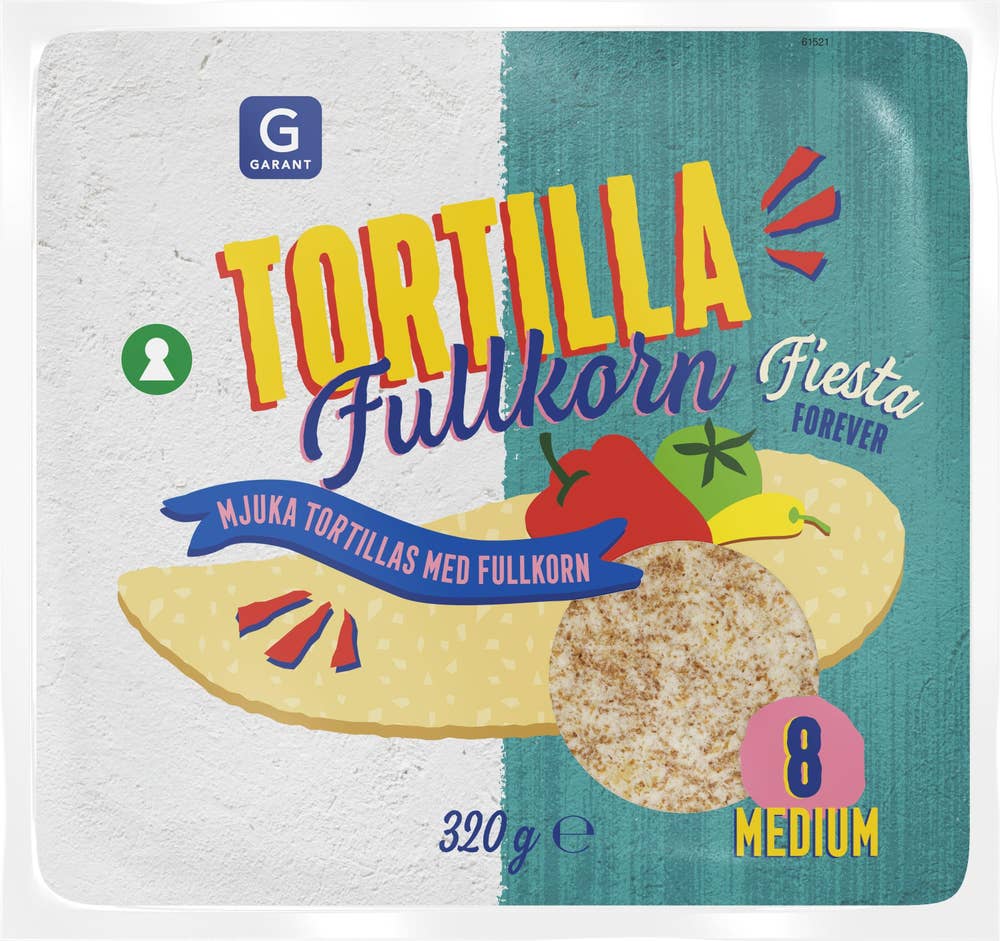 Garant Tortillas Fullkorn Medium 8-p