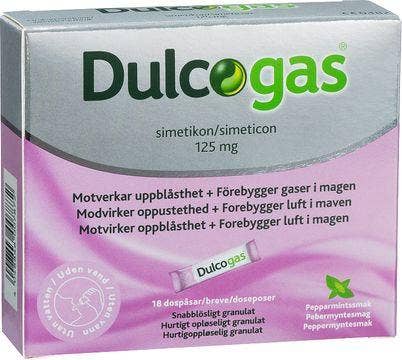 Dulcogas Pepparmint pulver, Dospåsar, 18 st