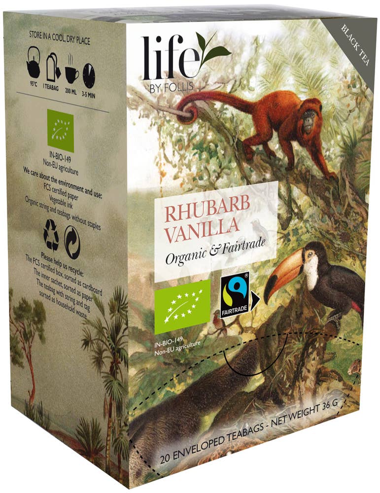 Life by Follis Te Svart Rabarber & Vanilj EKO/Fairtrade