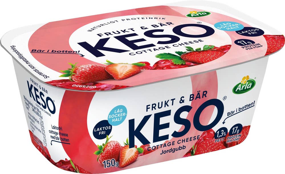 KESO® Keso Frukt & Bär Jordgubb 1,3% Laktosfri 150g