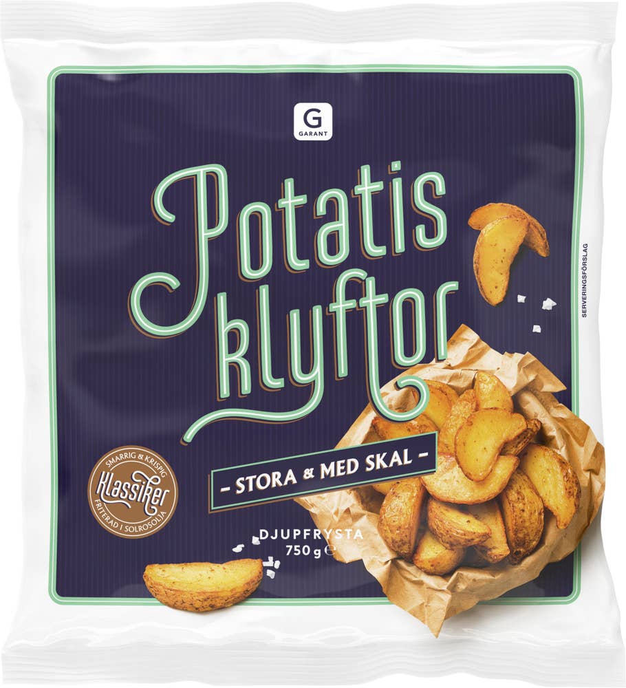 Potatisklyftor Fryst