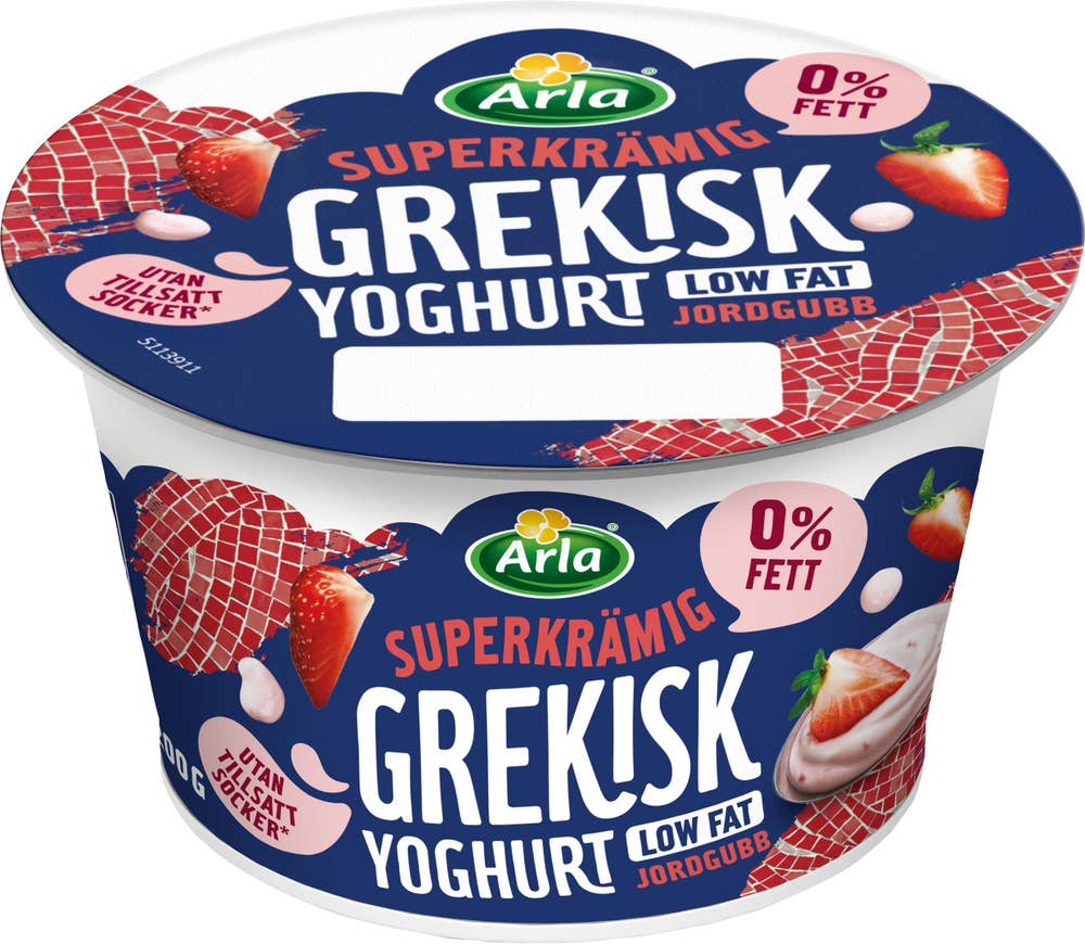 Arla® Grekisk Yoghurt Jordgubb 0% 200g Arla