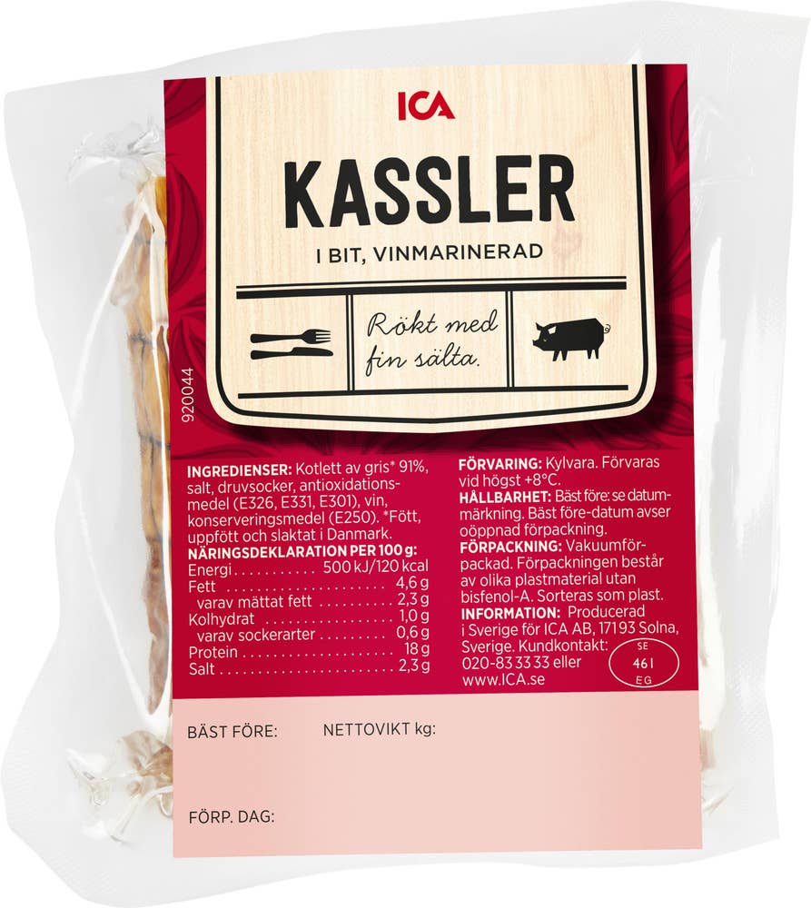 Ej sorterad Kassler Bit Danmark ca Ica