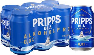 Pripps Blå Öl Alkoholfri 0,0% 6x33cl