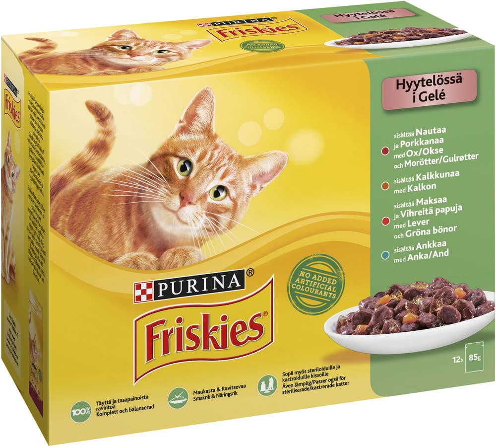 Friskies Kattmat Ox & Morot i Gele 12x85g