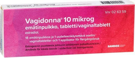 Vagidonna 10 mikrogram, Estradiol, tablett, 18 st
