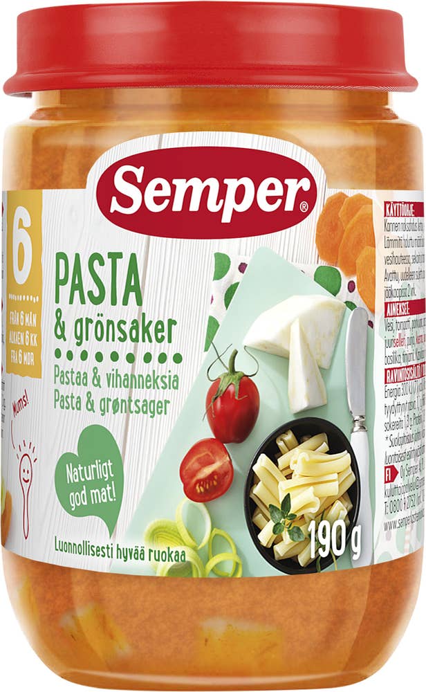 Ej sorterad Pasta med Grönsaker 6M Semper