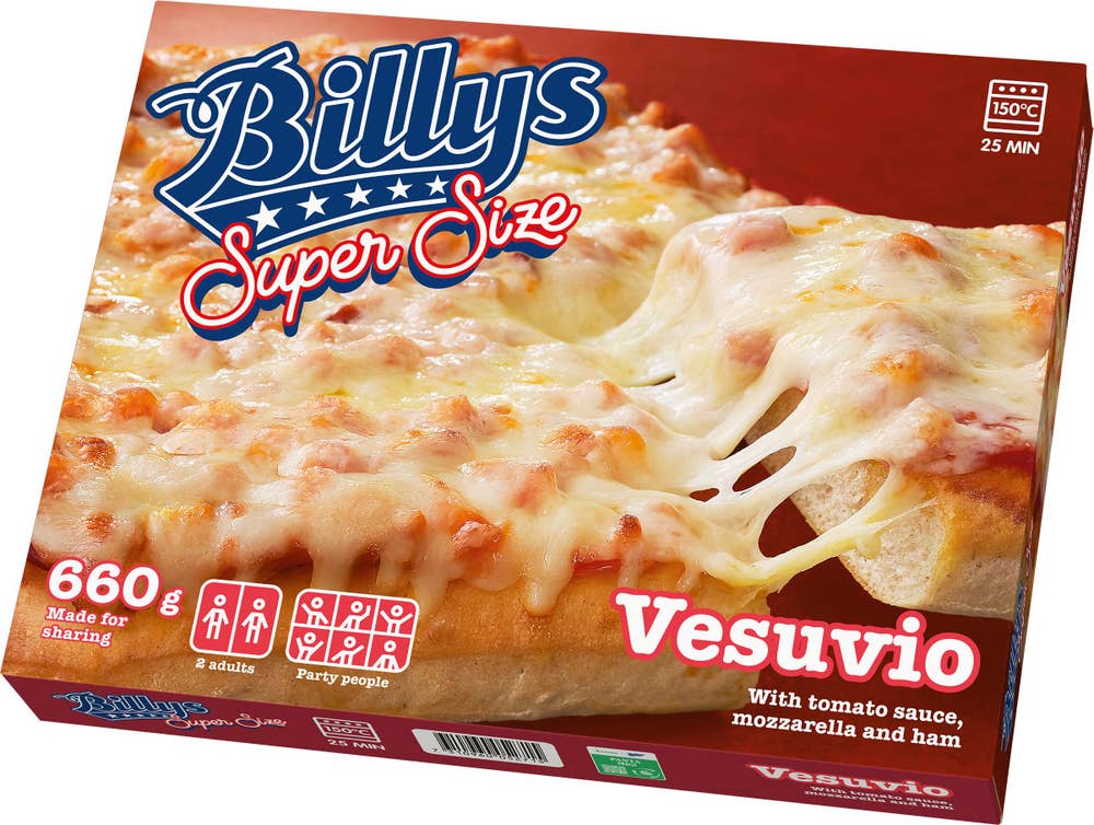 Billys Pizza Super Size Vesuvio Fryst
