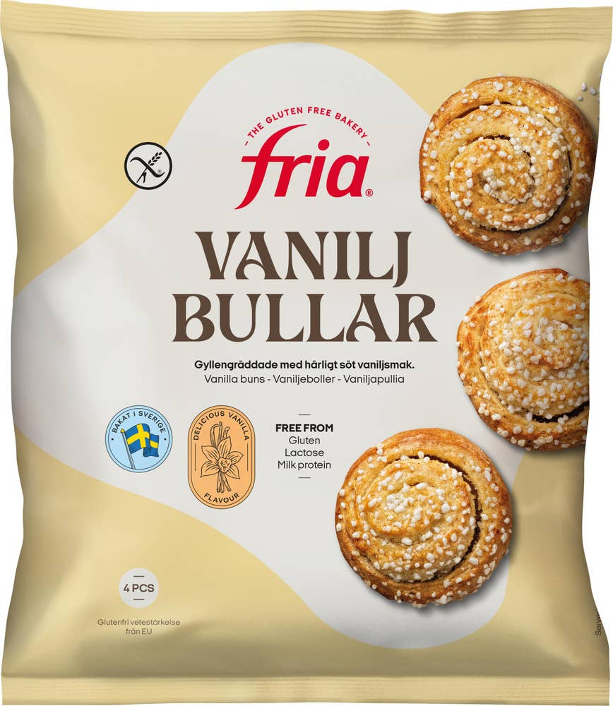 Vaniljbullar Glutenfria Fryst 4-p