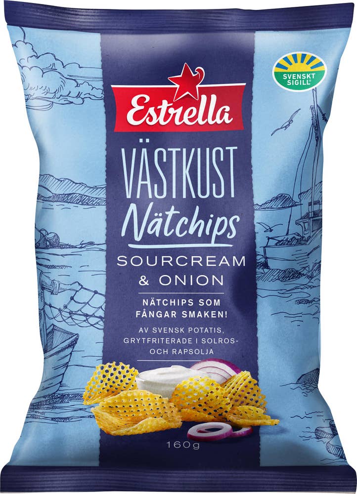 Estrella Västkust Nätchips Sourcream & Onion