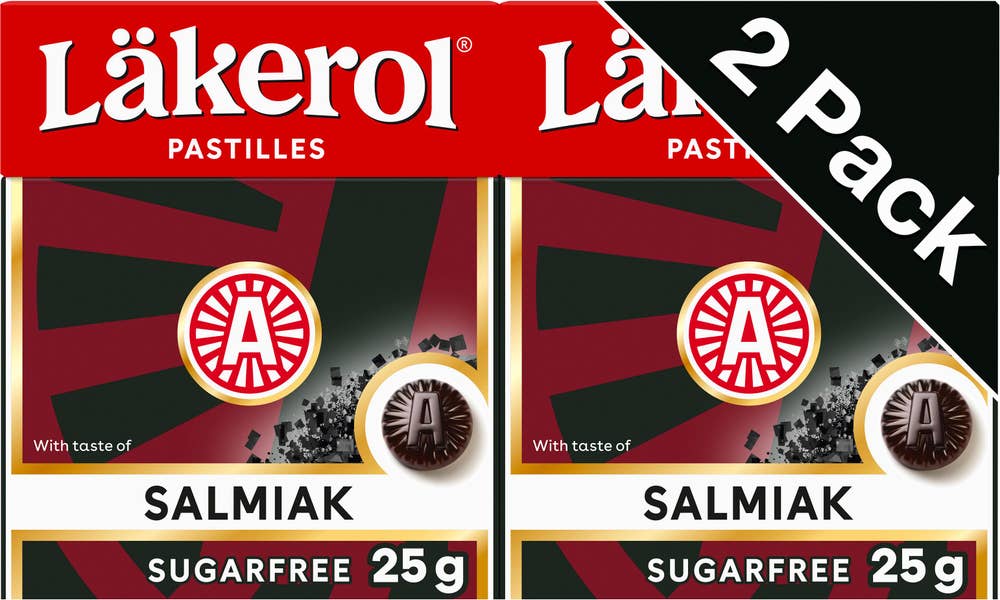 Läkerol Halstabletter Salmiak Sockerfri 2x25g