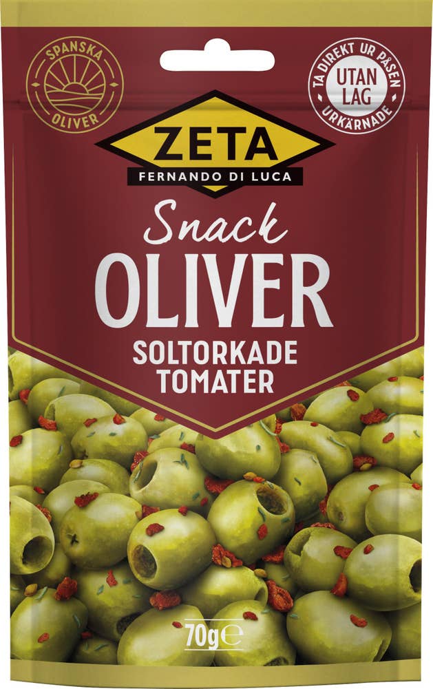 Zeta Snacksoliver Soltorkade Tomater