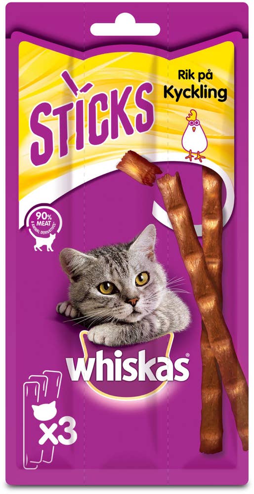 Mixed Kattgodis Sticks Kyckling 3-p