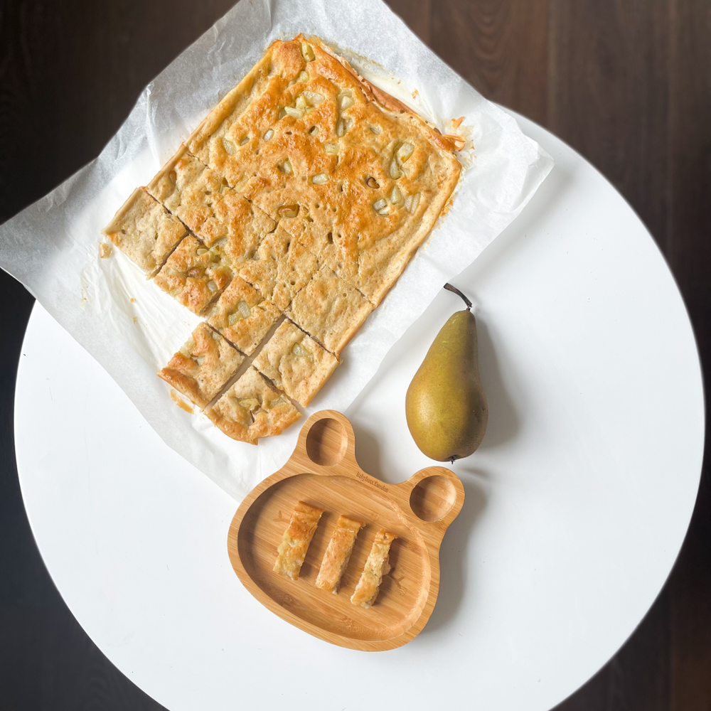 Pannkaksplåt med smörstekta päron