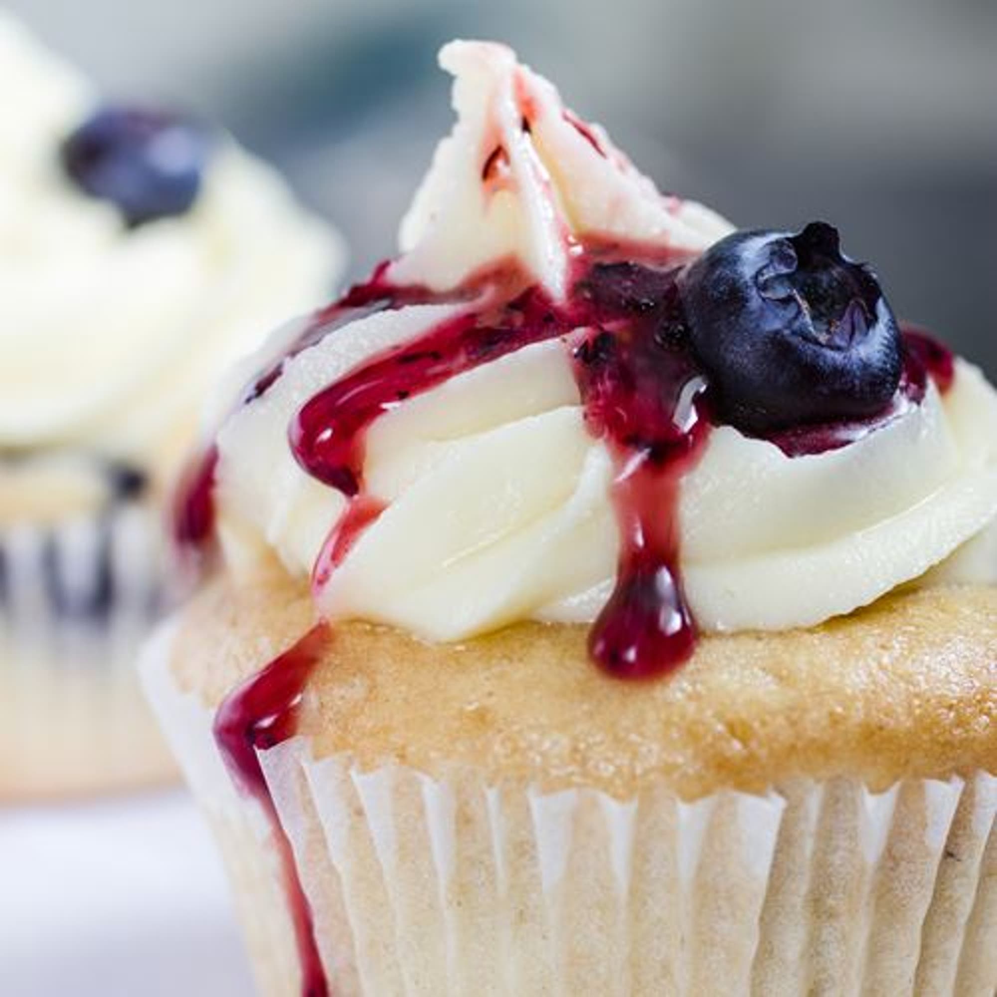 Äggfria blåbärscupcakes