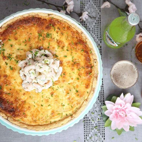 Västerbottenspaj med frisk räk- och äppelröra