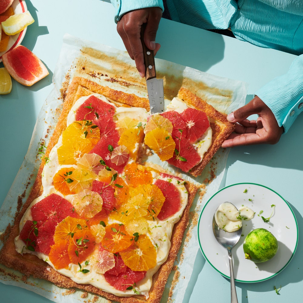 Tart med citrus och cream cheese