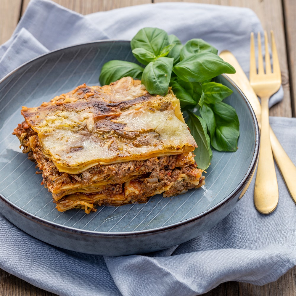 Krämig lasagne med pesto