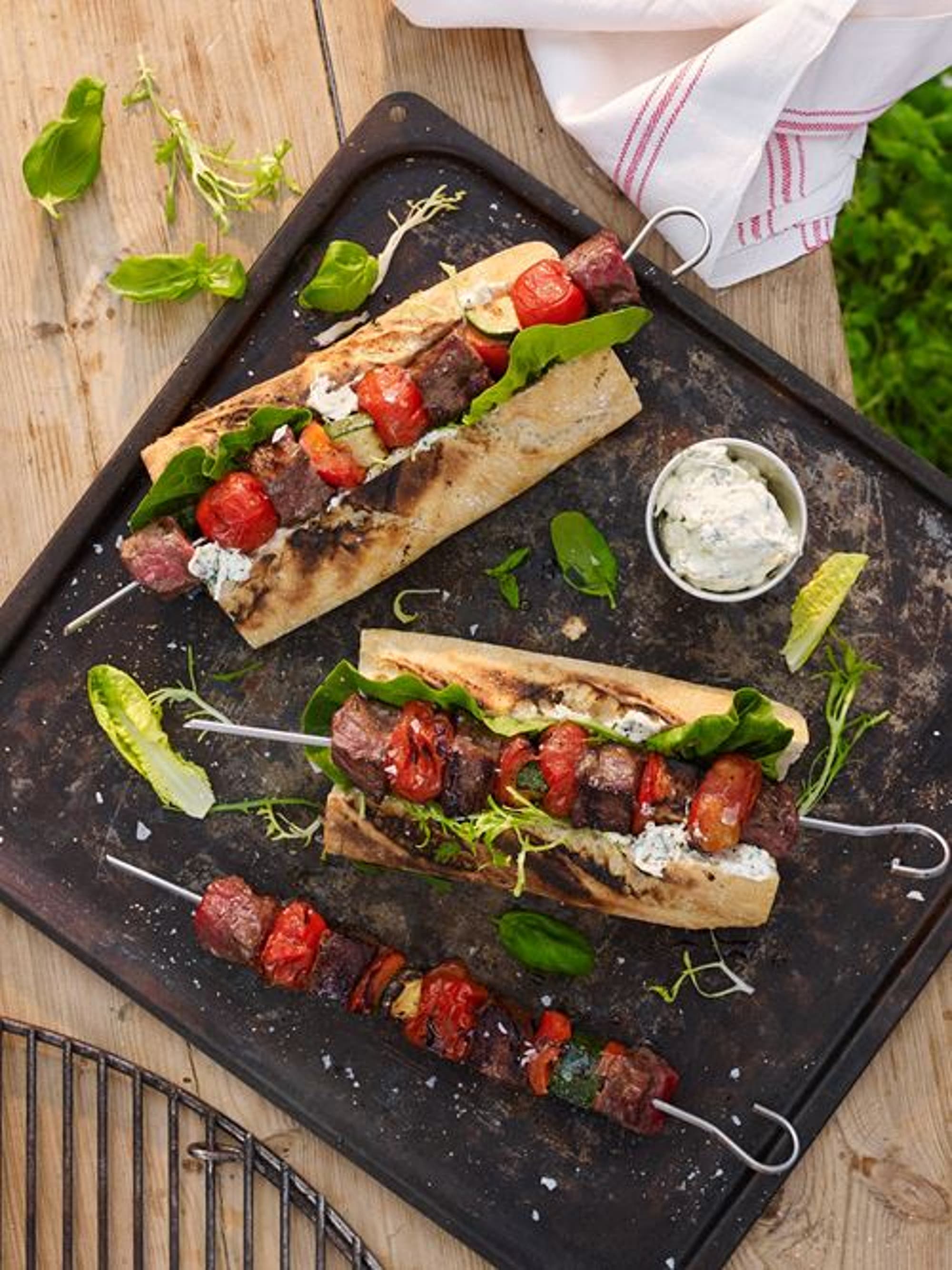 Baguette med grillad biff