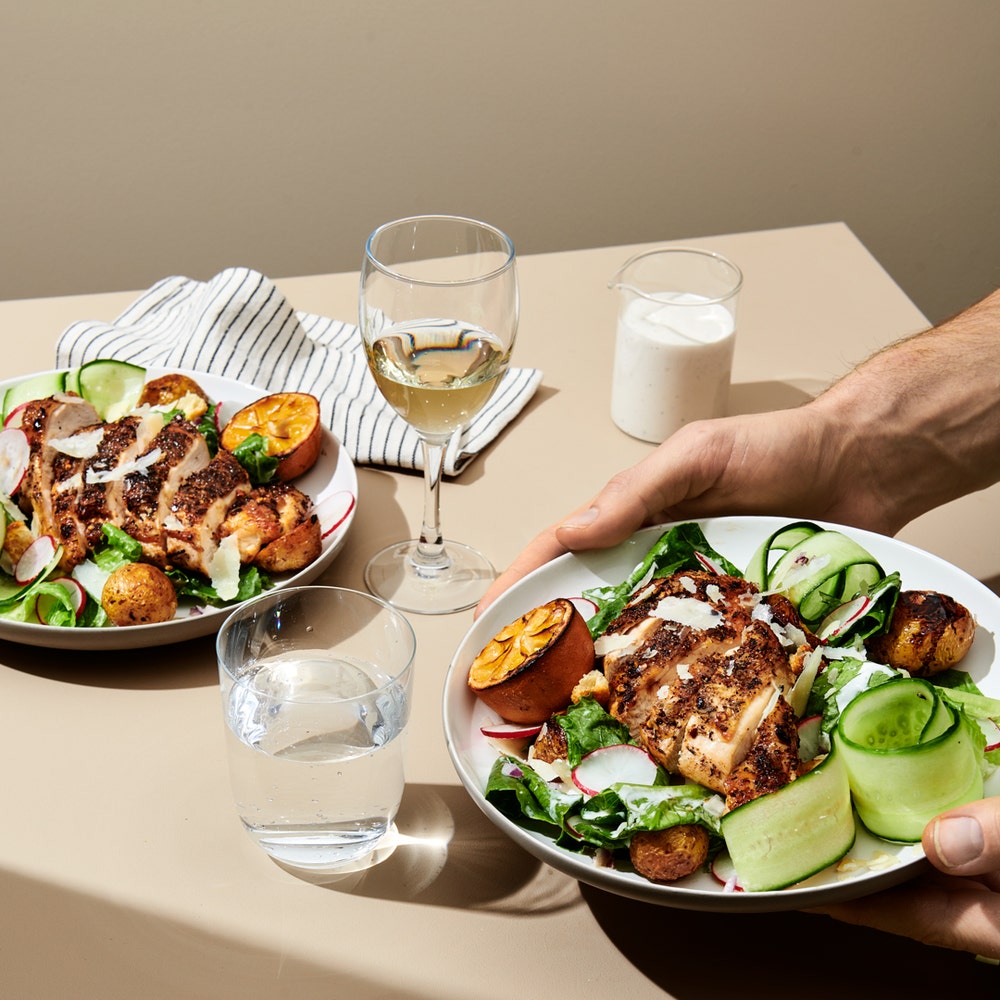 Grillad kyckling med caesarsallad