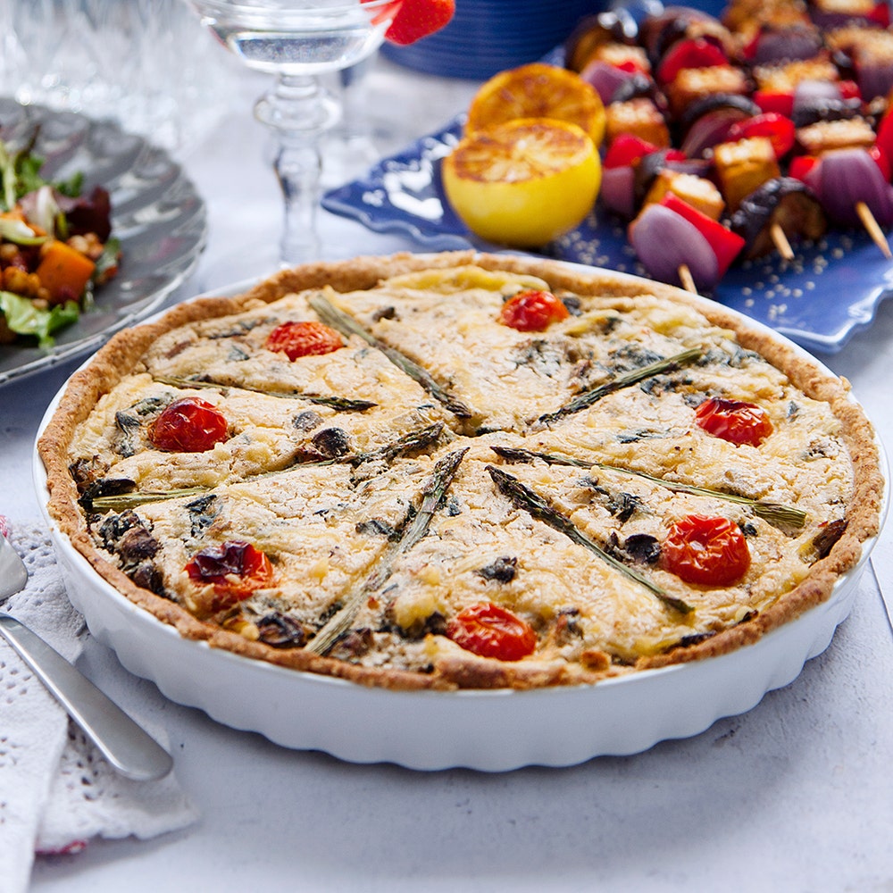 Vegansk paj med spenat och svamp