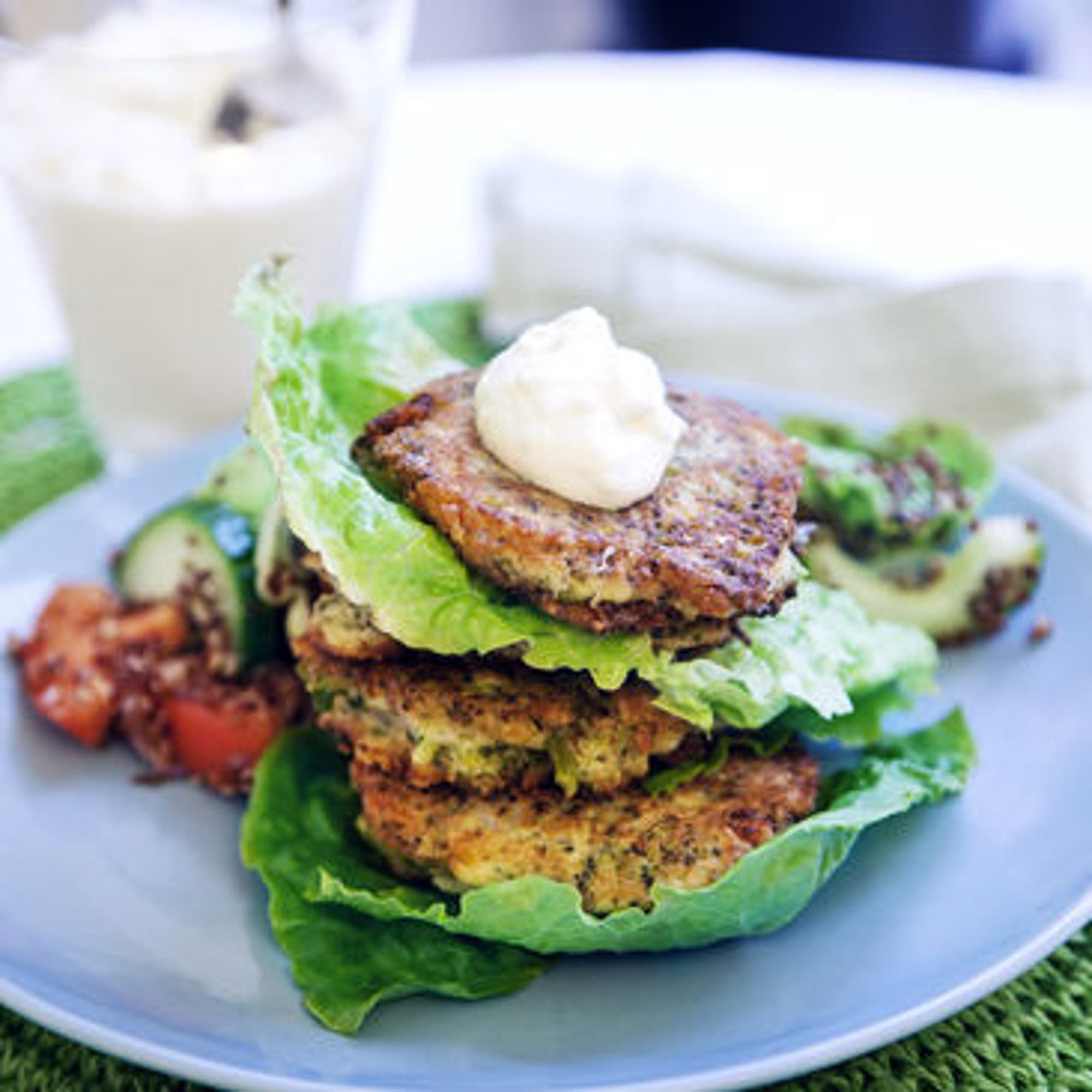 Broccolifritters med fetaostdipp