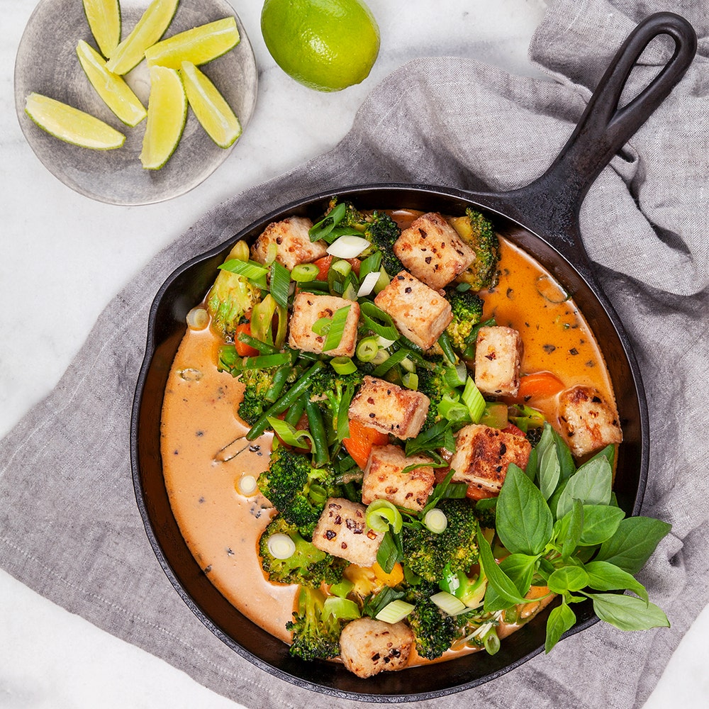 Vegansk wok i röd curry