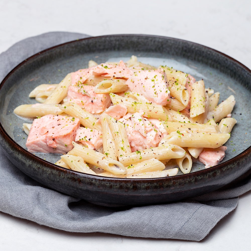 Krämig laxpasta med lime