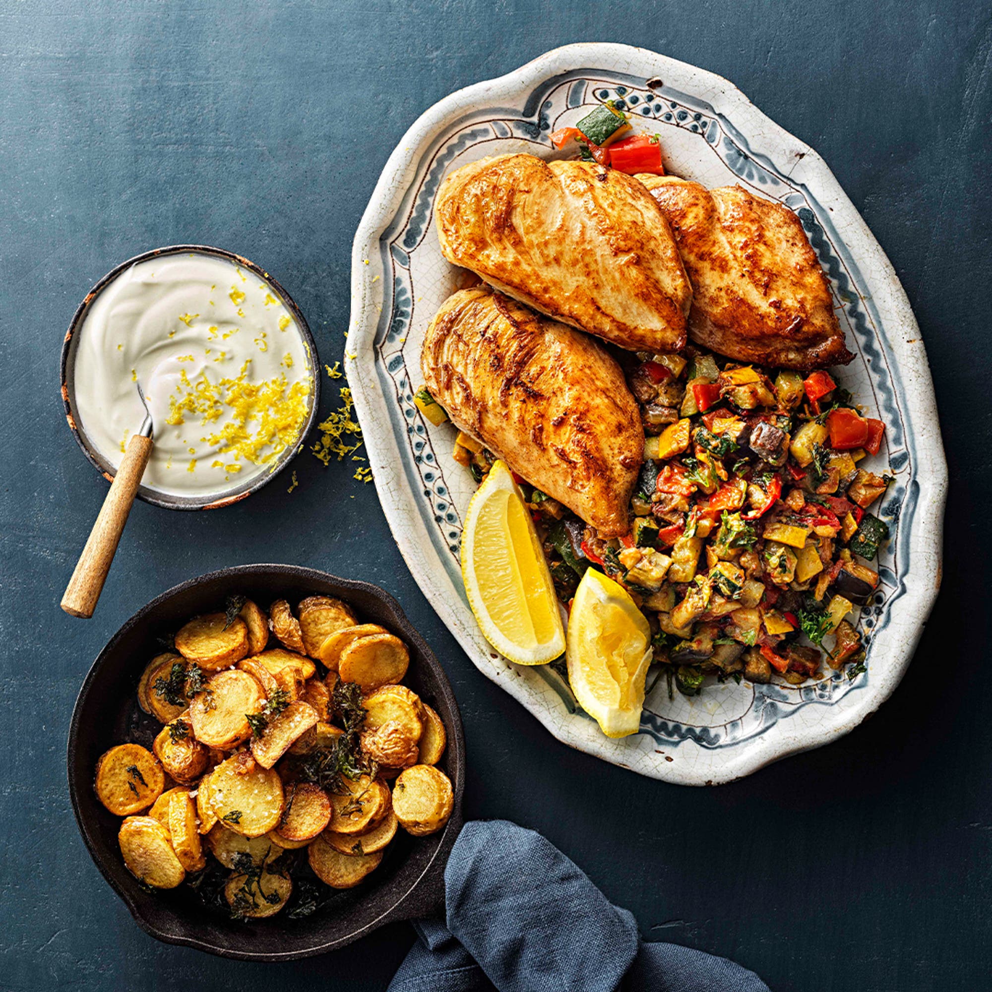 Chicky Pack med ratatouille och råstekt potatis