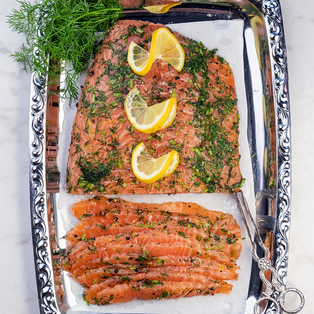 Gravad lax med dill och citron