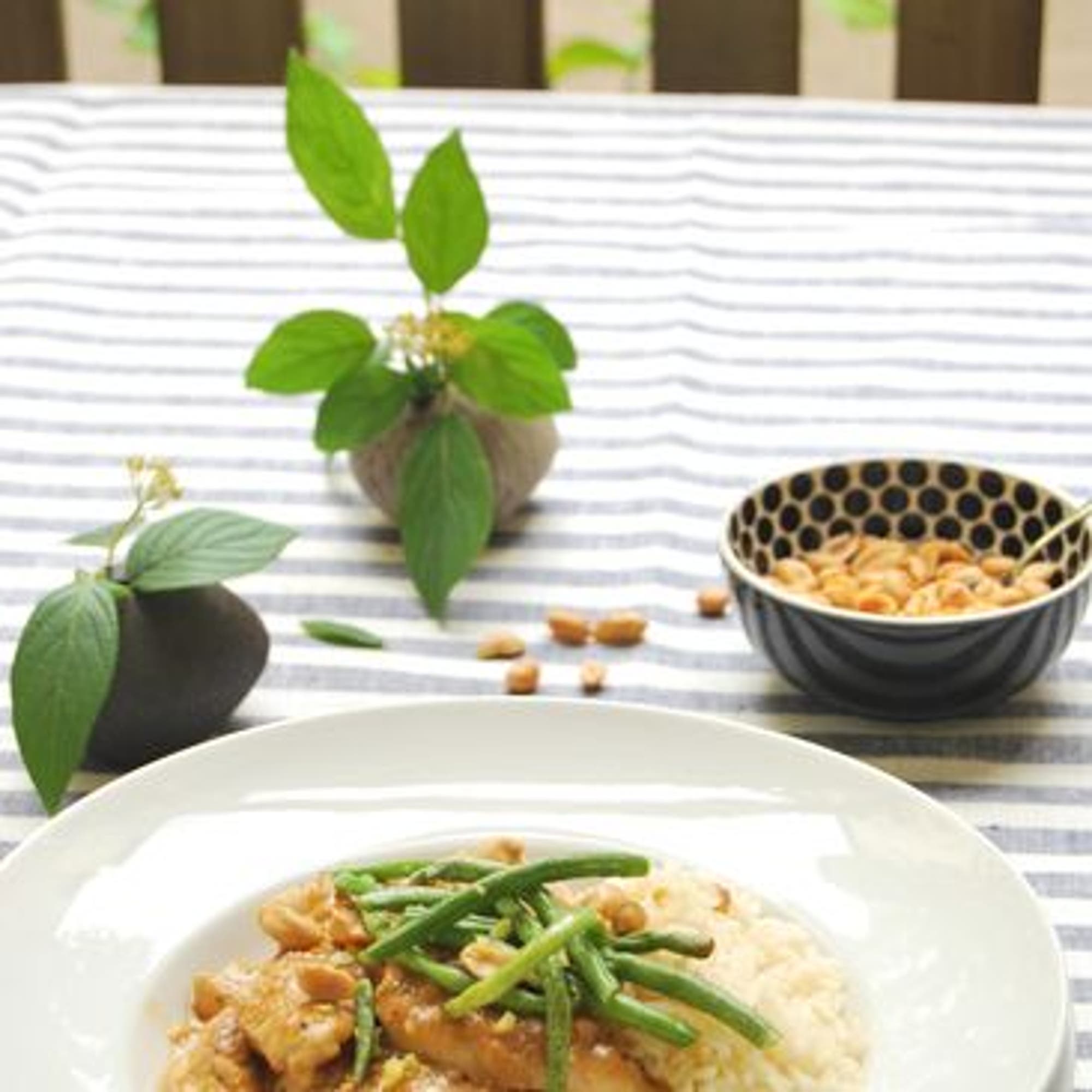 Zataikyckling med ingefärsrostade haricots verts