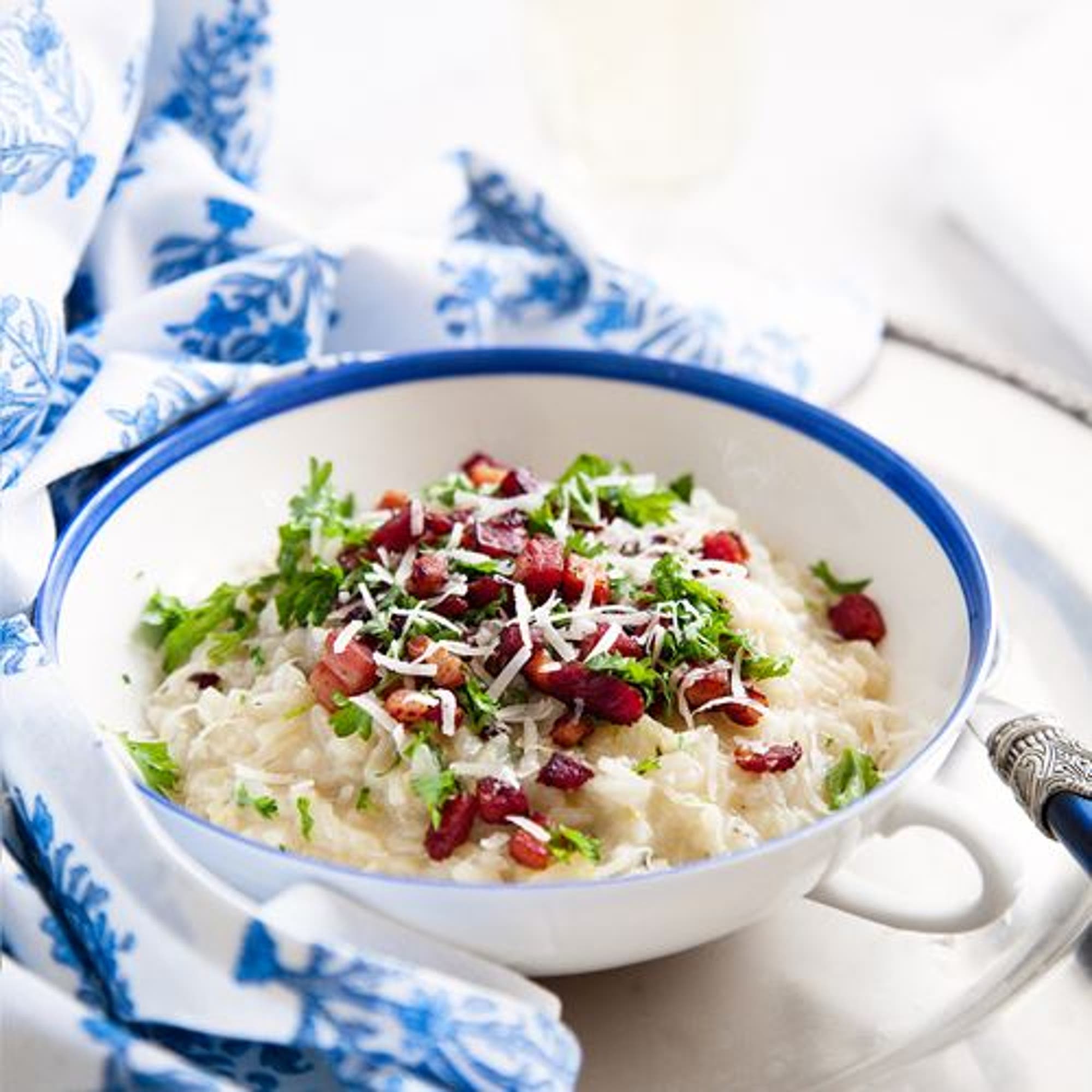 Sandras risotto med fänkål och stekt sidfläsk