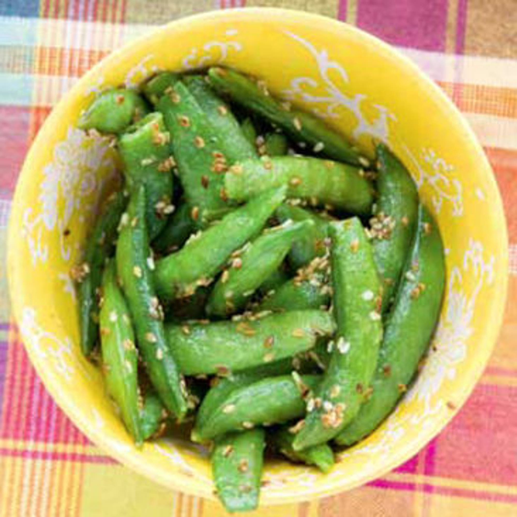 Sesamslungade sugarsnaps