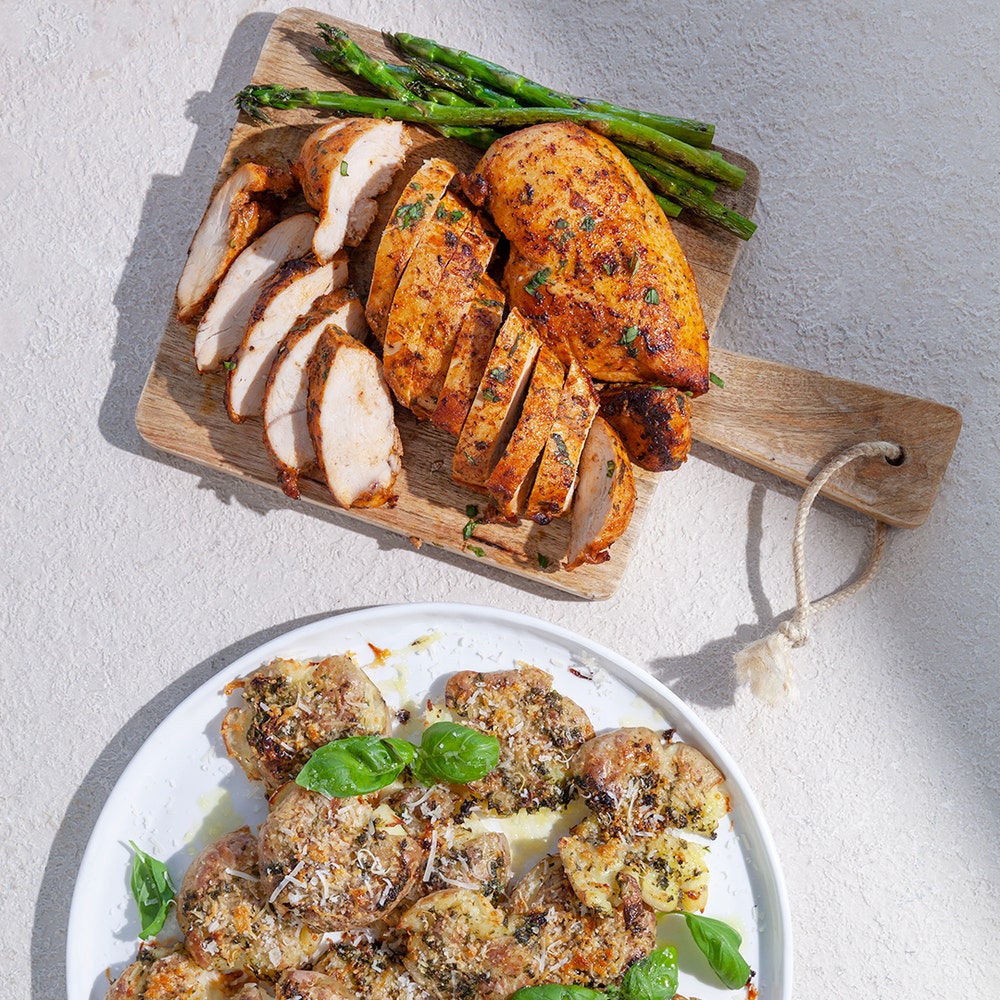 Grillad kyckling med smashed potatis