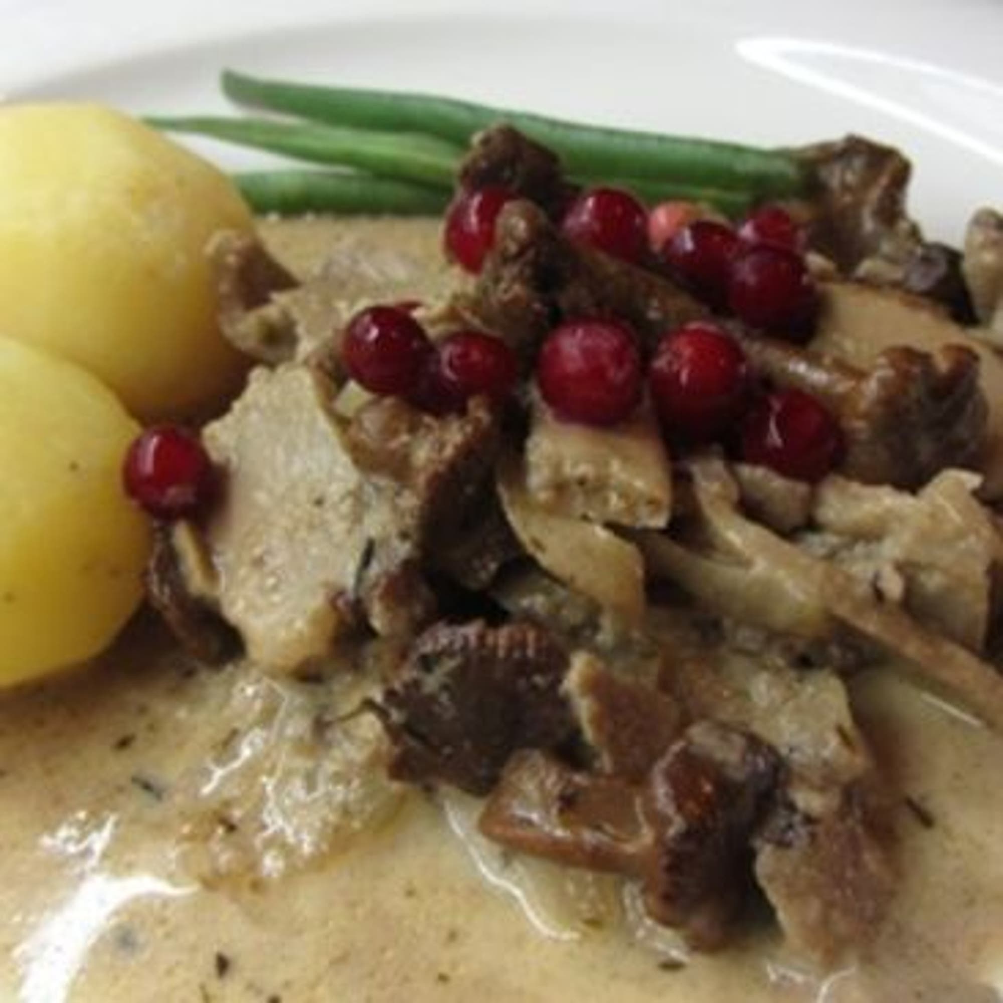 Quorngryta med kantareller