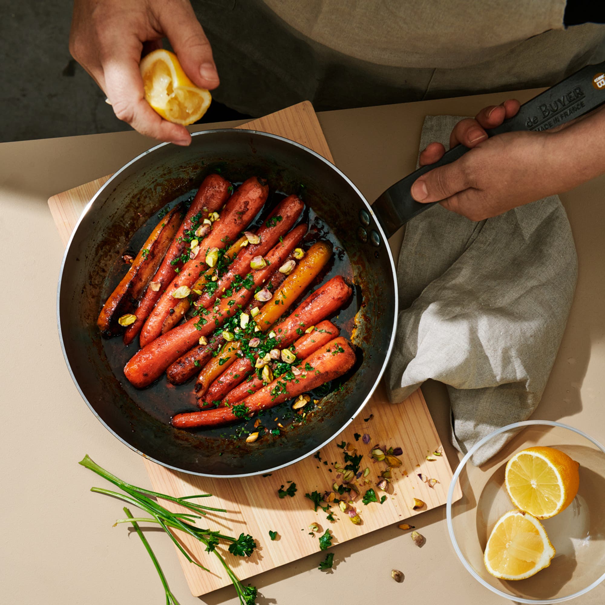 Chili- och citronglaserade morötter