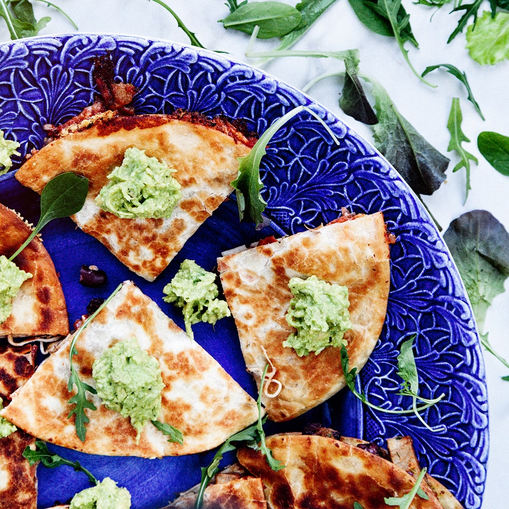 Quesadillas med tacofärs och guacamole