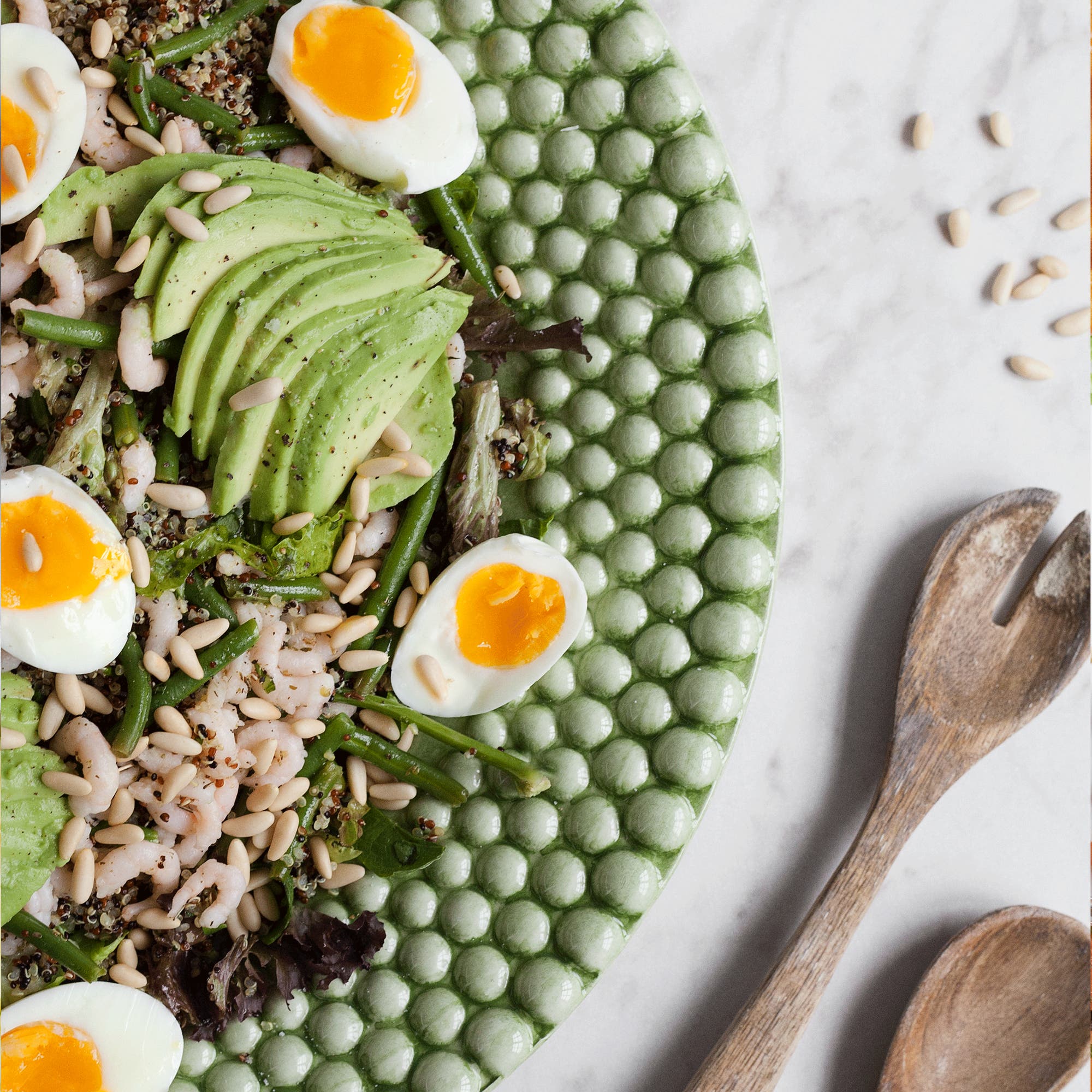 Räksallad med örtvinägrett