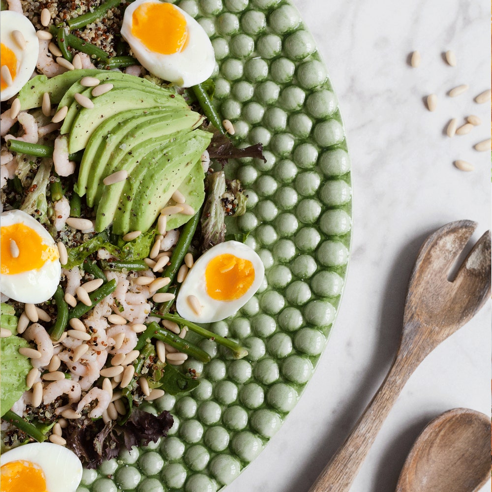 Räksallad med örtvinägrett