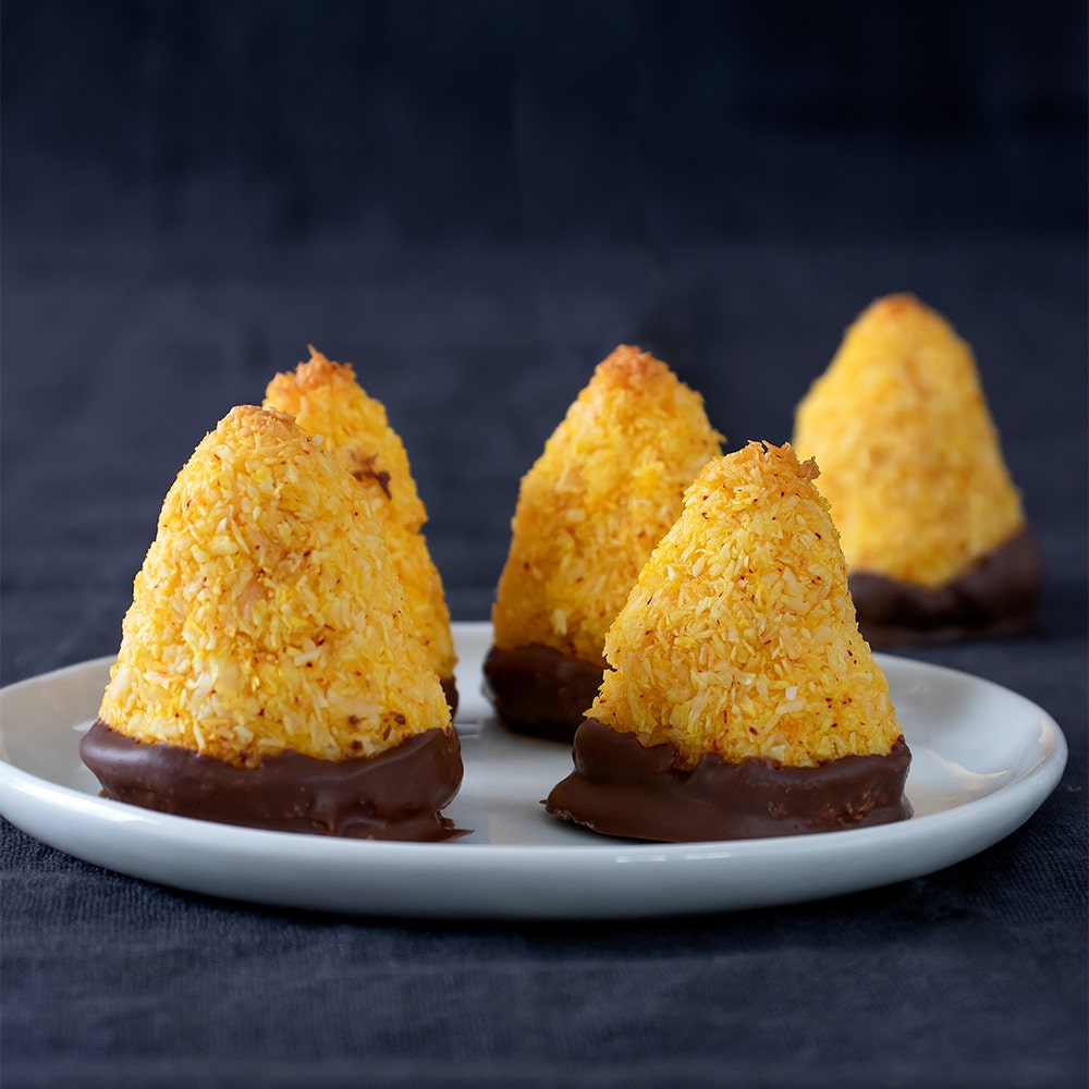 Kokostoppar med saffran & apelsin