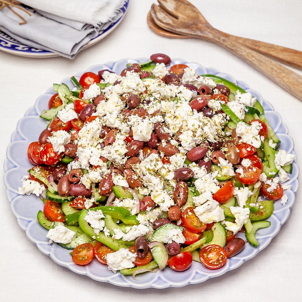 Grekisk sallad med fetaost och oliver