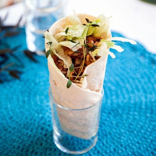 Köttfärsfräs i tortillabröd
