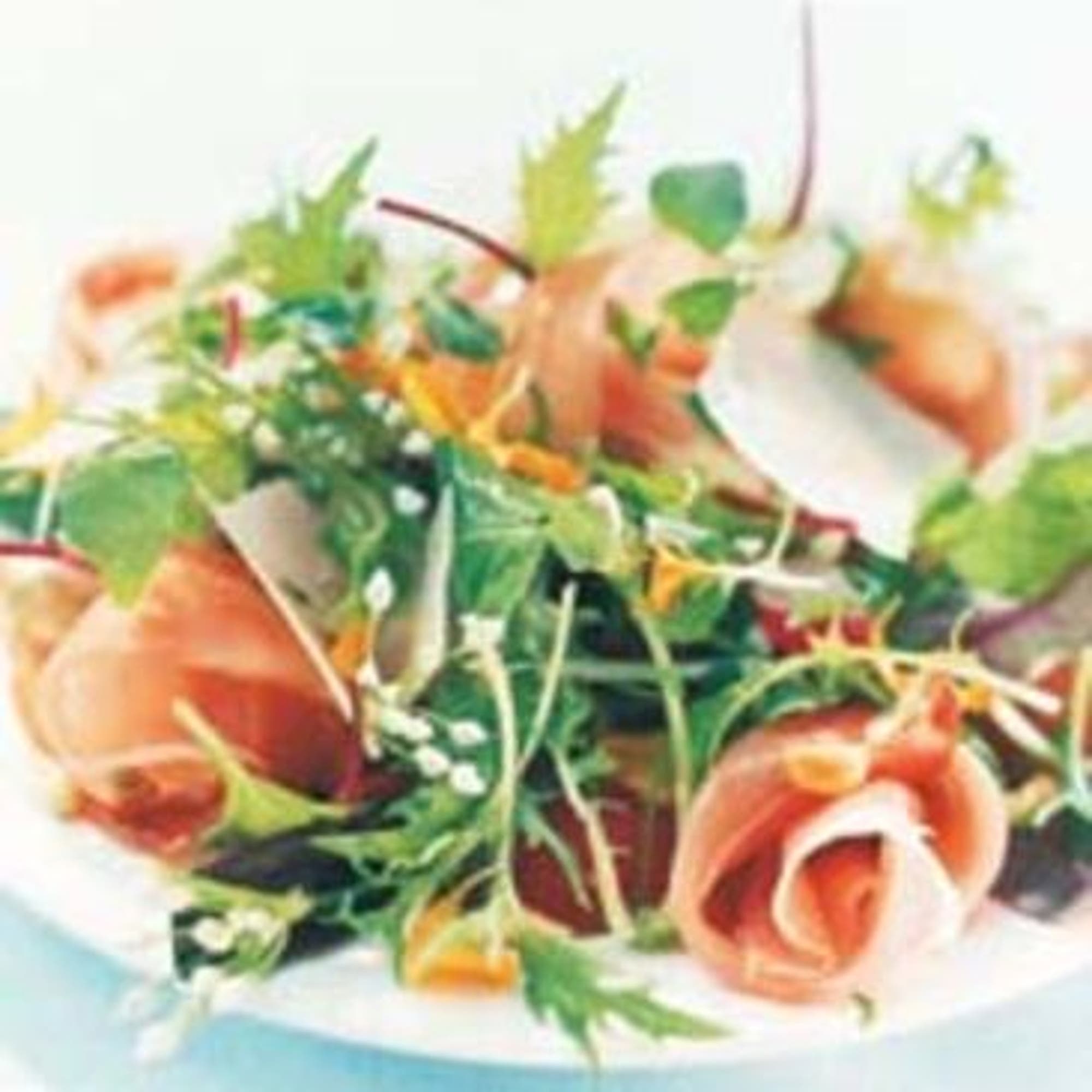 Sallad med lufttorkad skinka